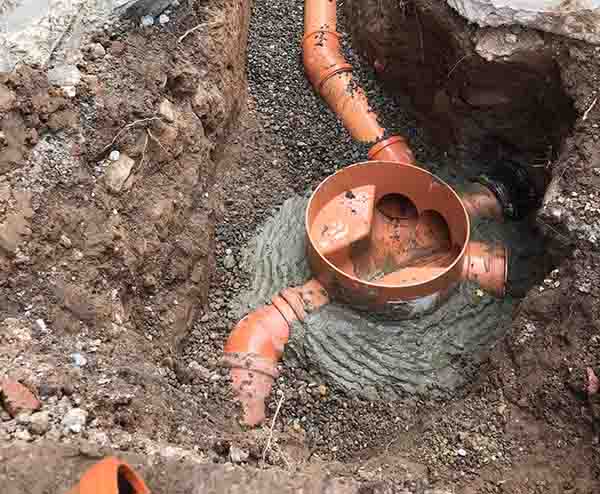 Emergency Drainage Service Staining - newly laid drainage system